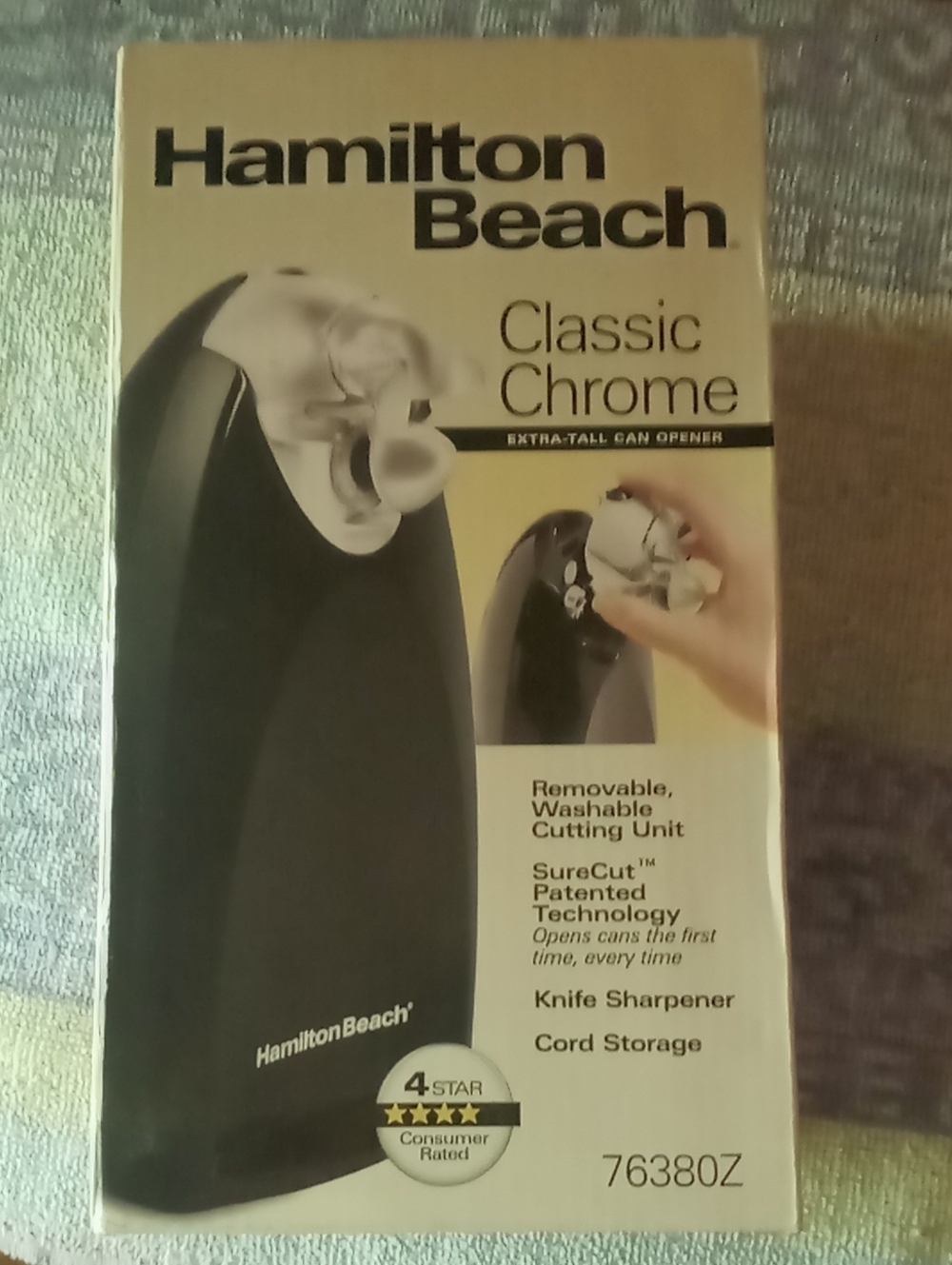 Hamilton Beach Classic Chrome Electric Can Opener - Black and Chrome